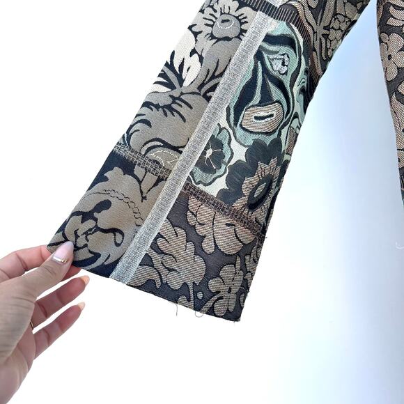 Citron Santa Monica Y2K Duster Coat Patchwork Tapestry Floral Brocade Medium - Picture 7 of 9